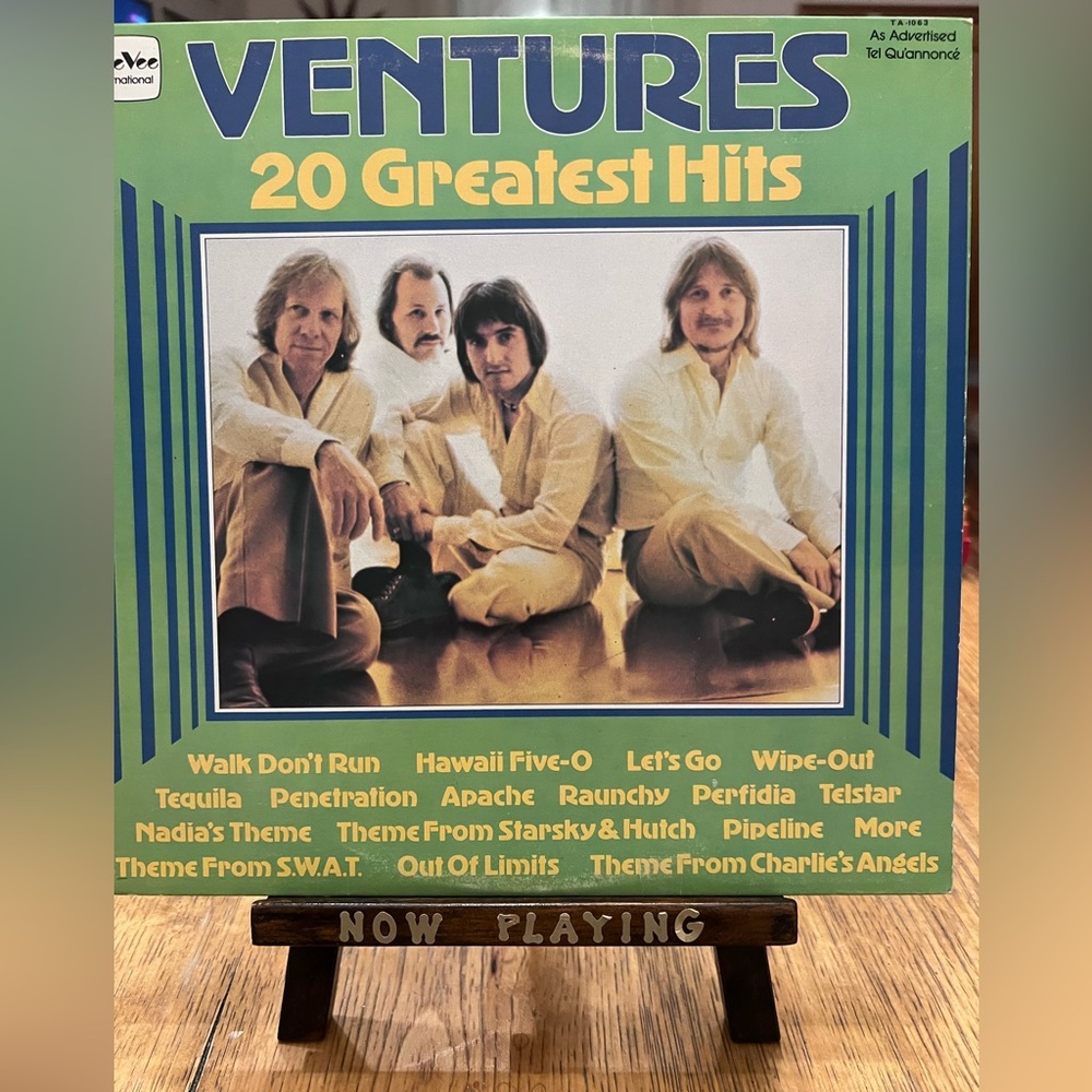 Ventures 20 Greatest Hits Vinyl Record- Original Pressing- VG+ condition